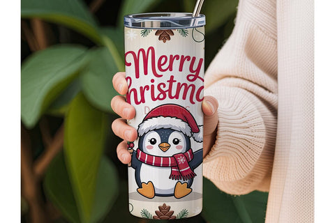 Christmas Penguin 20oz Tumbler Wrap Sublimation DesignSVG 