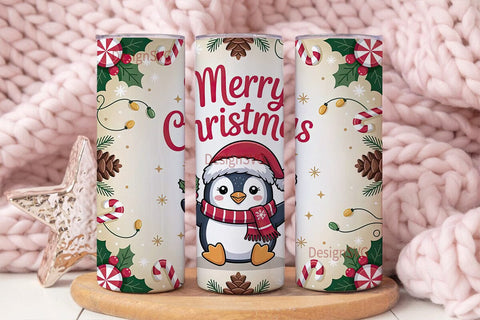 Christmas Penguin 20oz Tumbler Wrap Sublimation DesignSVG 