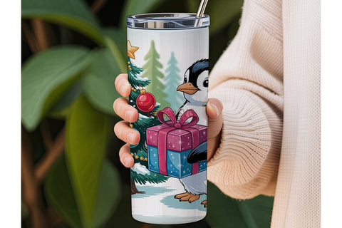 Christmas Penguin 20oz Tumbler Wrap Sublimation DesignSVG 