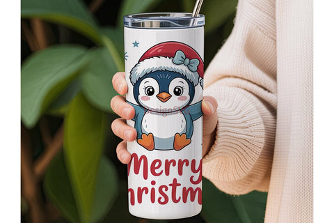 Christmas Penguin 20oz Tumbler Wrap Sublimation DesignSVG 