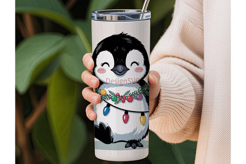 Christmas Penguin 20oz Tumbler Wrap Sublimation DesignSVG 