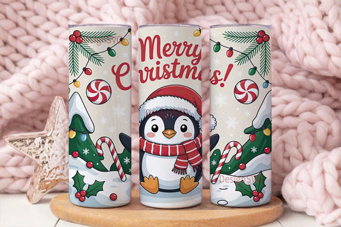 Christmas Penguin 20oz Tumbler Wrap Sublimation DesignSVG 