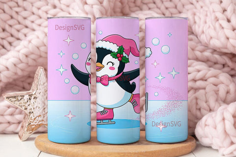 Christmas Penguin 20oz Tumbler Wrap Sublimation DesignSVG 