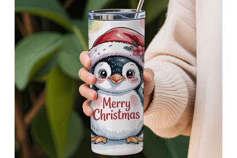 Christmas Penguin 20oz Tumbler Wrap Sublimation DesignSVG 