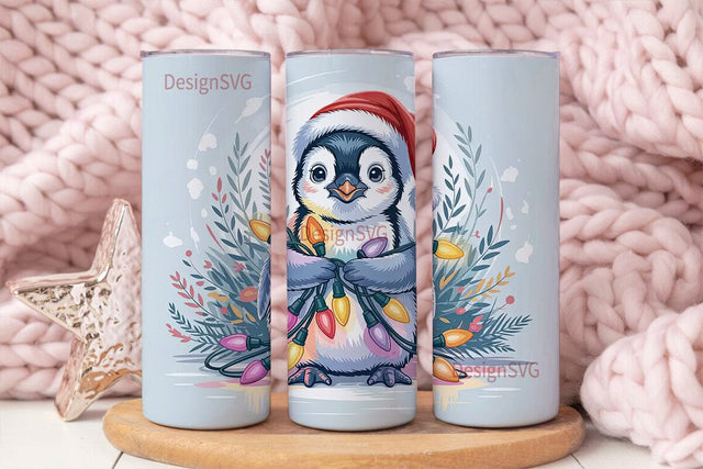 Christmas Penguin 20oz Tumbler Wrap Sublimation DesignSVG 