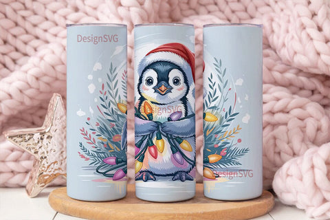 Christmas Penguin 20oz Tumbler Wrap Sublimation DesignSVG 