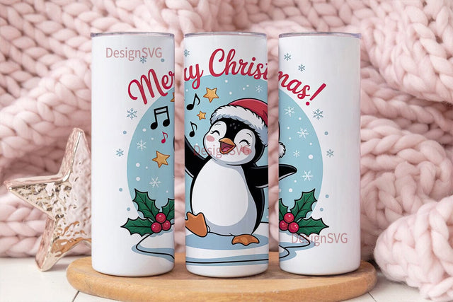 Christmas Penguin 20oz Tumbler Wrap Sublimation DesignSVG 