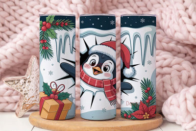Christmas Penguin 20oz Tumbler Wrap Sublimation DesignSVG 