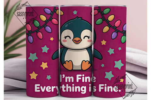Christmas Penguin 20oz Tumbler Wrap Sublimation sassyprint 