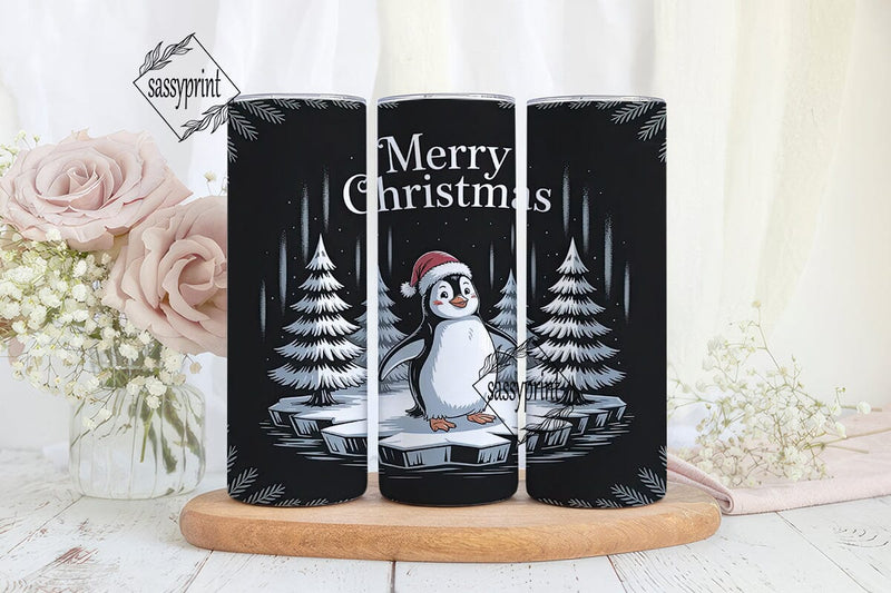 Christmas Penguin 20oz Tumbler Wrap Sublimation sassyprint 