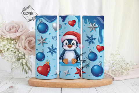 Christmas Penguin 20oz Tumbler Wrap Sublimation sassyprint 