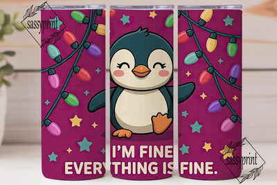 Christmas Penguin 20oz Tumbler Wrap Sublimation sassyprint 