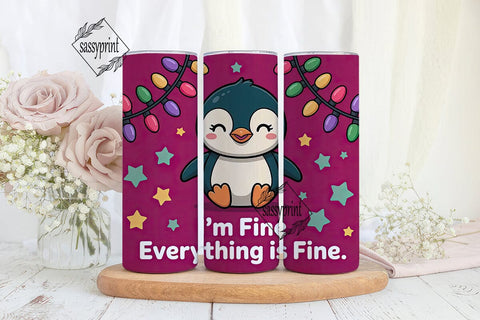 Christmas Penguin 20oz Tumbler Wrap Sublimation sassyprint 