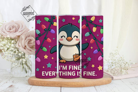 Christmas Penguin 20oz Tumbler Wrap Sublimation sassyprint 