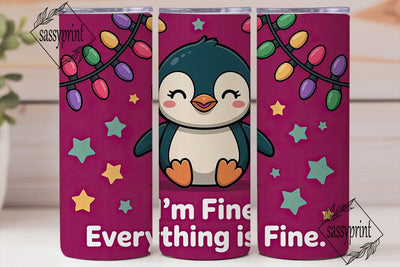 Christmas Penguin 20oz Tumbler Wrap Sublimation sassyprint 