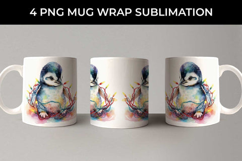 Christmas Penguin Animal PNG Mug Wrap Sublimation Bundle Sublimation Sintegra 