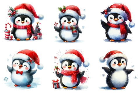 Christmas Penguin Clipart Bundle Sublimation designartist 