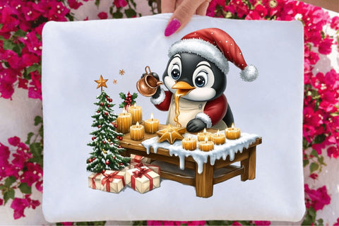 Christmas Penguin Clipart Bundle Sublimation SVGArt 