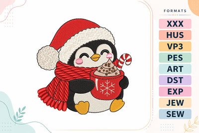 Christmas Penguin Embroidery Design For Machine - Small size Embroidery/Applique DESIGNS sg embroidery 