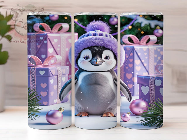 Christmas Penguin Holiday Tumbler, Holiday Penguin Wrap, Penguin Sublimation Design, 20oz Penguin Tumbler, Festive Penguin Art, Winter Penguin Mug, Whimsical Holiday Cup Sublimation Lara' s Designs 