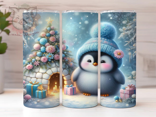 Christmas Penguin Holiday Tumbler, Igloo Holiday Wrap, Penguin Sublimation Design, 20oz Penguin Tumbler, Festive Igloo Art, Winter Penguin Mug, Whimsical Holiday Cup Sublimation Lara' s Designs 