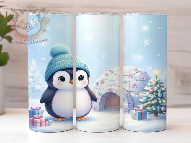 Christmas Penguin Holiday Tumbler, Igloo Holiday Wrap, Penguin Sublimation Design, 20oz Penguin Tumbler, Festive Igloo Art, Winter Penguin Mug, Whimsical Holiday Cup Sublimation Lara' s Designs 