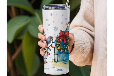 Christmas Penguin Igloo 20oz Tumbler Sublimation DesignSVG 