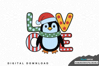 Christmas penguin love sublimation png design Sublimation Regulrcrative 