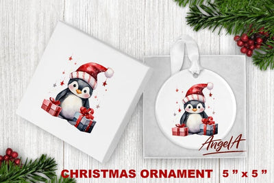 Christmas penguin ornament sublimation / baby penguin png Sublimation Angelina Semenova 