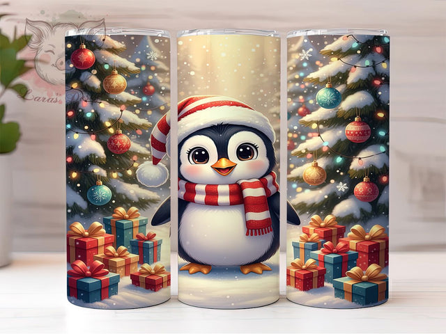 Christmas Penguin Winter Tumbler, Holiday Penguin Wrap, Winter Penguin Sublimation, 20oz Penguin Tumbler, Festive Penguin Art, Seasonal Penguin Mug, Whimsical Holiday Cup Sublimation Lara' s Designs 