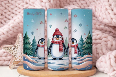 Christmas Penguins 20oz Tumbler Wrap Sublimation DesignSVG 