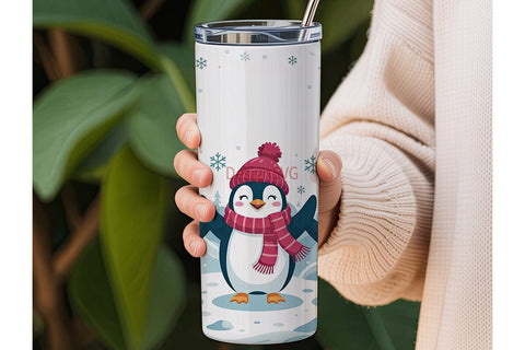 Christmas Penguins 20oz Tumbler Wrap Sublimation DesignSVG 