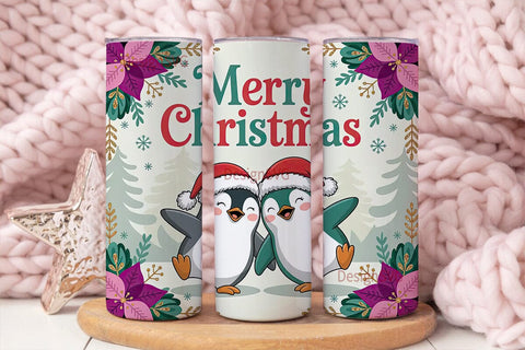 Christmas Penguins 20oz Tumbler Wrap Sublimation DesignSVG 