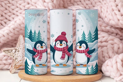 Christmas Penguins 20oz Tumbler Wrap Sublimation DesignSVG 