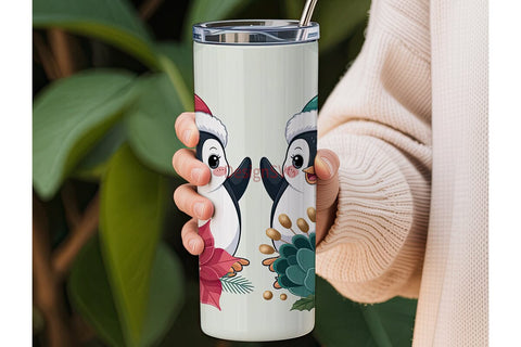Christmas Penguins 20oz Tumbler Wrap Sublimation DesignSVG 