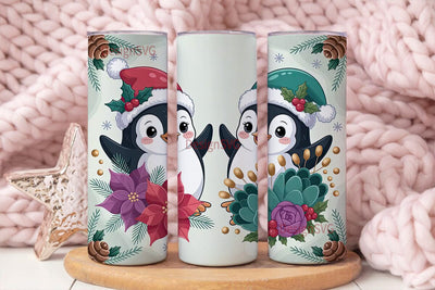 Christmas Penguins 20oz Tumbler Wrap Sublimation DesignSVG 