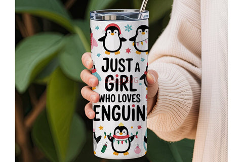 Christmas Penguins 20oz Tumbler Wrap Sublimation DesignSVG 
