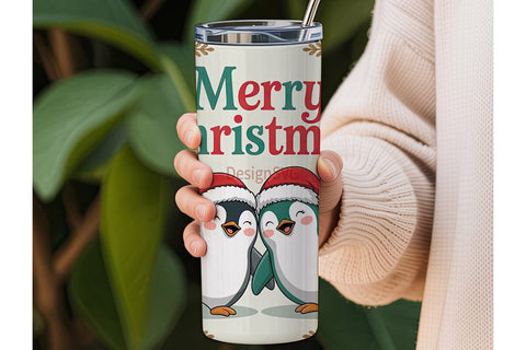 Christmas Penguins 20oz Tumbler Wrap Sublimation DesignSVG 