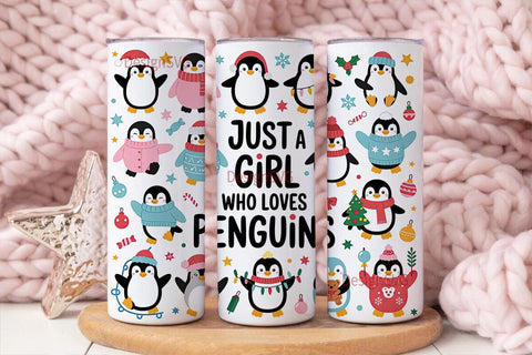 Christmas Penguins 20oz Tumbler Wrap Sublimation DesignSVG 