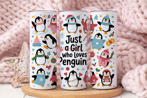 Christmas Penguins 20oz Tumbler Wrap Sublimation DesignSVG 