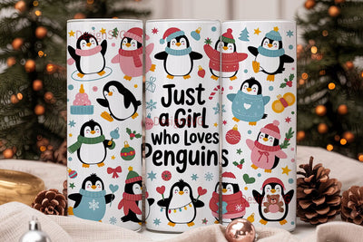 Christmas Penguins 20oz Tumbler Wrap Sublimation DesignSVG 