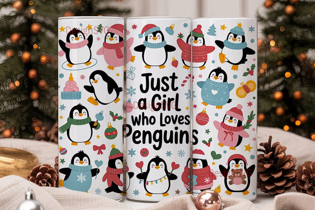 Christmas Penguins 20oz Tumbler Wrap Sublimation DesignSVG 