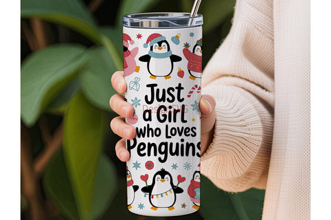 Christmas Penguins 20oz Tumbler Wrap Sublimation DesignSVG 