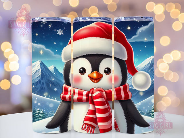 Christmas Penguins Tumbler Wrap, 20 oz Skinny Tumbler Sublimation PNG, Straight and Tapered Tumbler Wrap, Instant Digital Download Sublimation SvggirlplusArt 