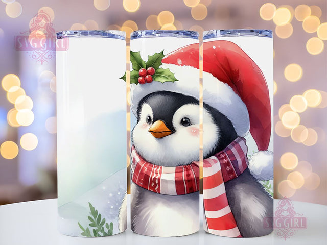 Christmas Penguins Tumbler Wrap, 20 oz Skinny Tumbler Sublimation PNG, Straight and Tapered Tumbler Wrap, Instant Digital Download Sublimation SvggirlplusArt 