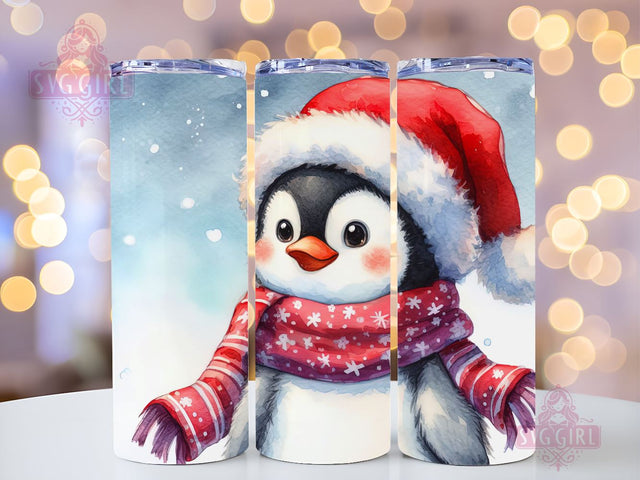 Christmas Penguins Tumbler Wrap, 20 oz Skinny Tumbler Sublimation PNG, Straight and Tapered Tumbler Wrap, Instant Digital Download Sublimation SvggirlplusArt 