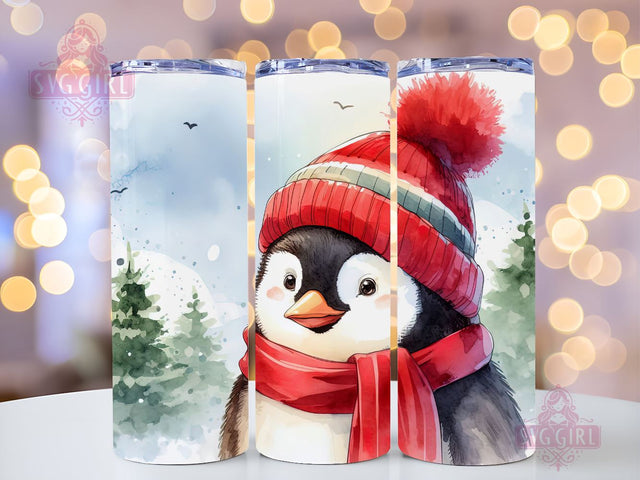Christmas Penguins Tumbler Wrap, 20 oz Skinny Tumbler Sublimation PNG, Straight and Tapered Tumbler Wrap, Instant Digital Download Sublimation SvggirlplusArt 