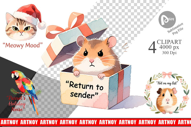 Christmas Pet Sarcasm Clipart Sublimation artnoy 