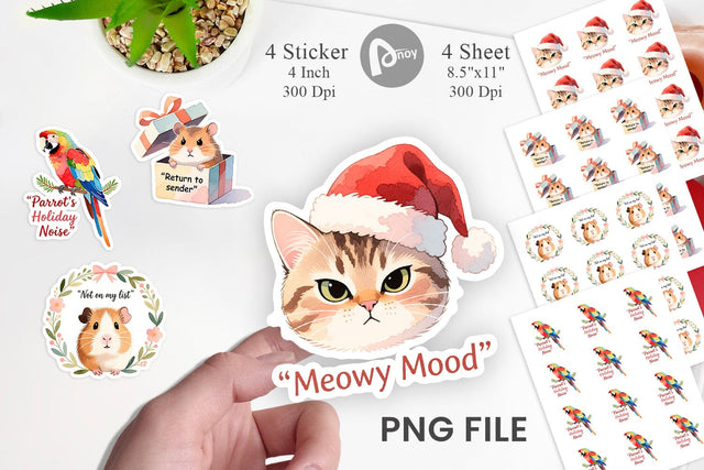 Christmas Pet Sarcasm Sticker Sublimation artnoy 