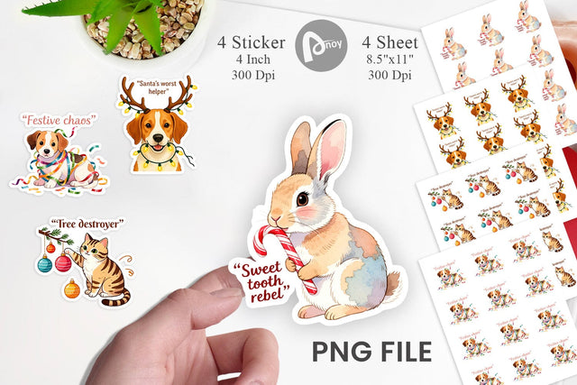 Christmas Pet Sarcasm Sticker Sublimation artnoy 